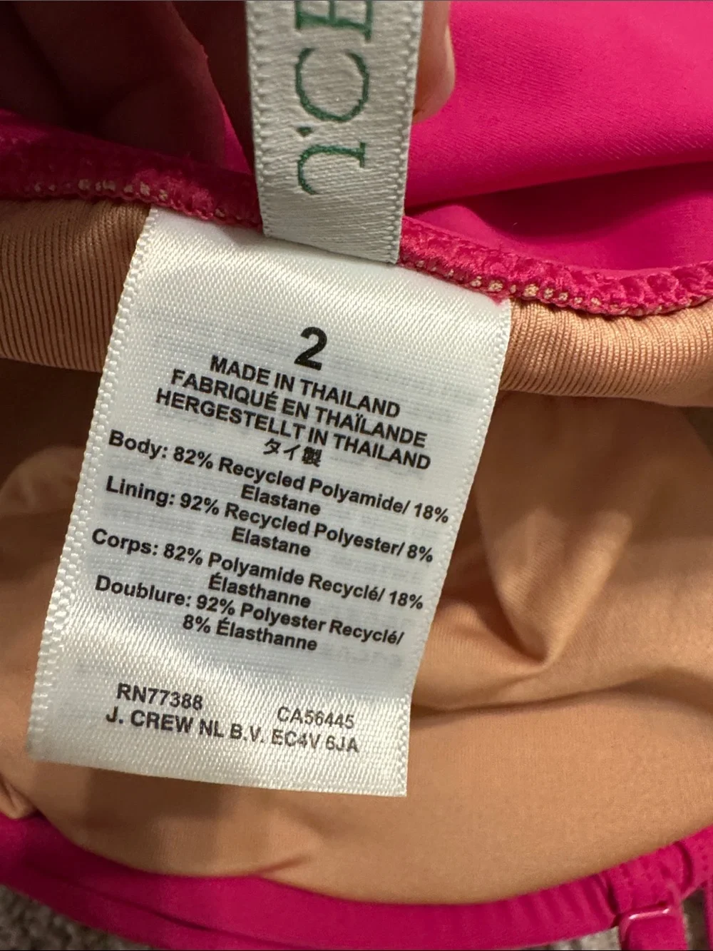 J. Crew Fuchsia Ruched One-Piece Swimsuit